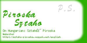 piroska sztaho business card